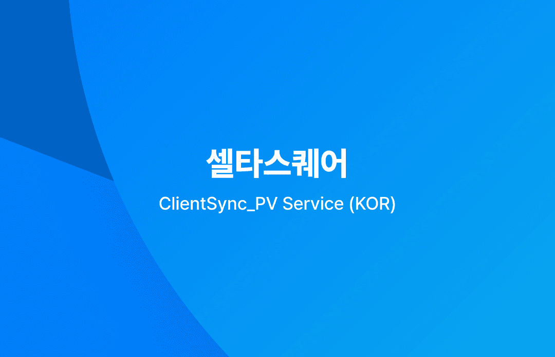 셀타스퀘어 ClientSync_PV Service  소개서 (KOR)